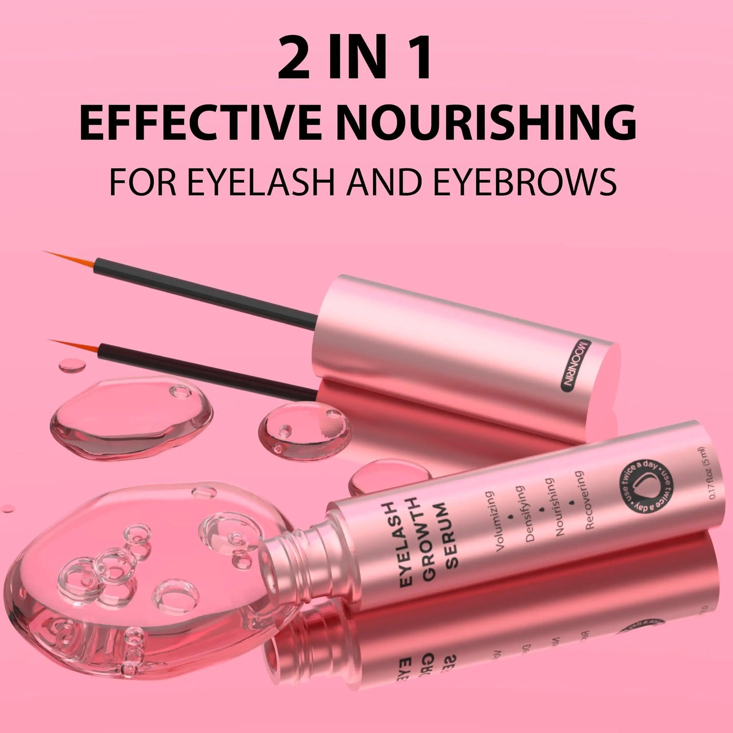 Lash Serum for Eyelash Growth 0.17 fl oz 5 ml 2 in 1 Eyebrow Enhancing Formula